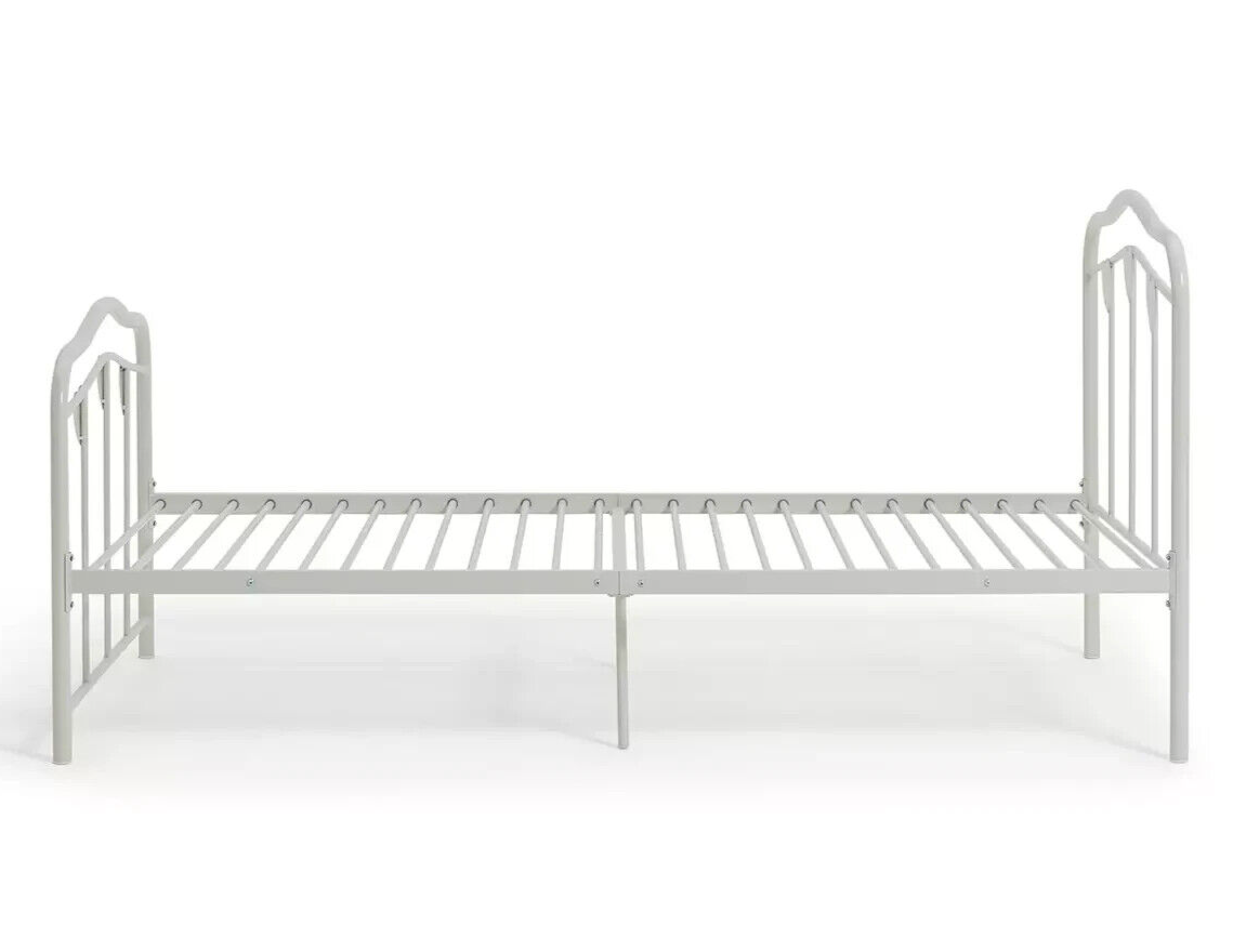 Hearts Single Metal Bed Frame - White ( B Grade 21231 )