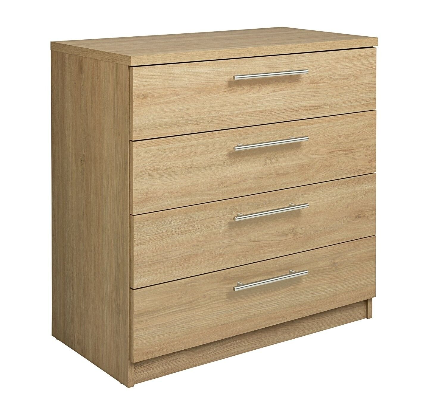 Home Brisbane 4 Drawer Chest Oak | Dresser for Bedroom Living Room ( B Grade )