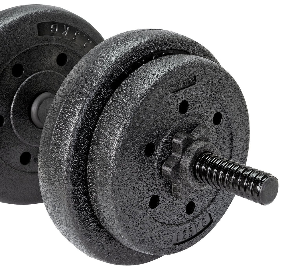 Opti Vinyl Barbell Dumbbell Weight Set 35kg | Adjustable Dumbbells and Bar Set
