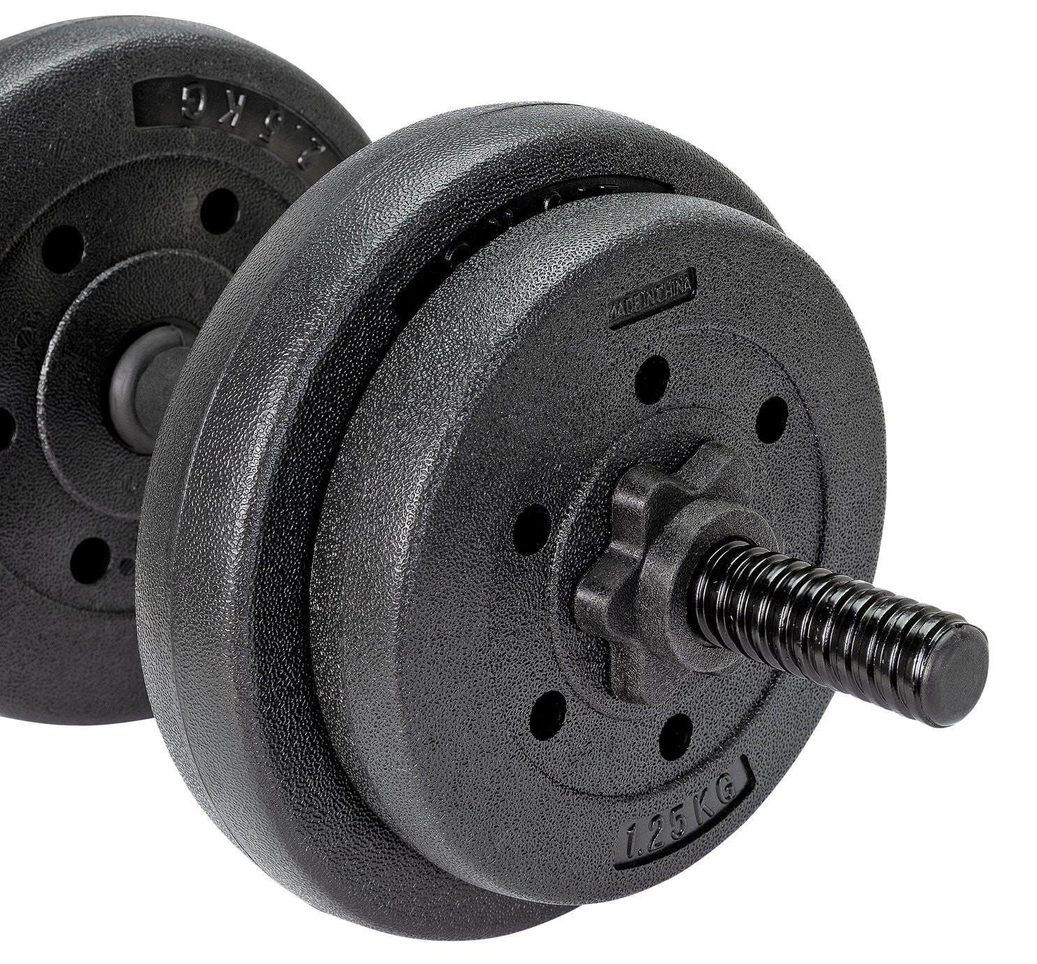 Opti Vinyl Barbell Dumbbell Weight Set 35kg | Adjustable Dumbbells and Bar Set