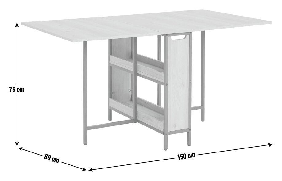 Loft Living Folding 4-6 Seater Dining Table - Oak