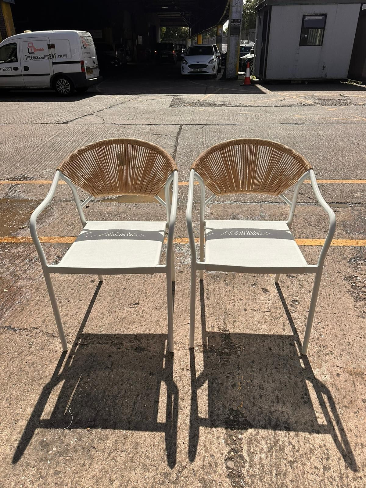 Habitat Elvas Set of 4 Rattan Effect Garden Chair - Natural