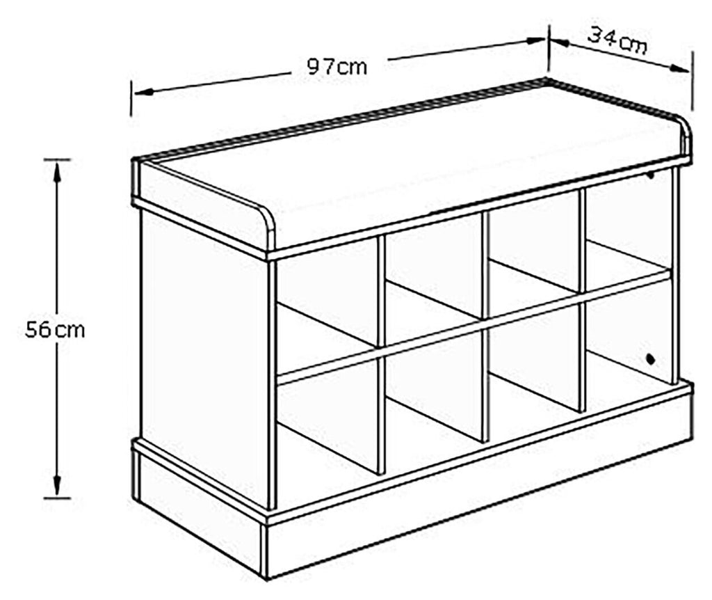 Kempton Shoe Bench - Grey