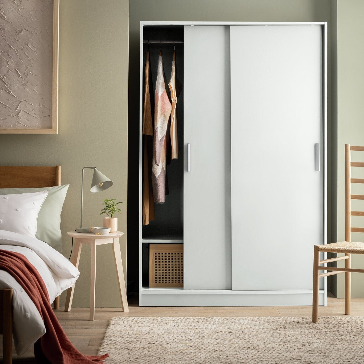 Nova 2 Door Sliding Wardrobe - White