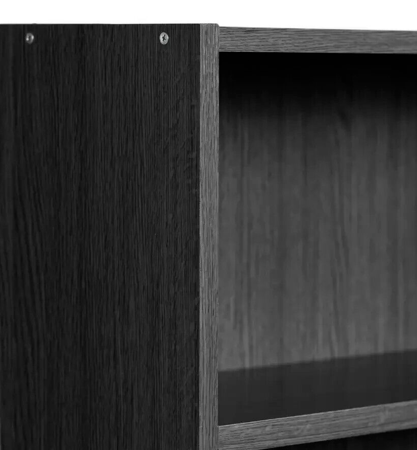 Maine 6 Shelf Bookcase - Shelving Storage Unit Display Cabinet - Black