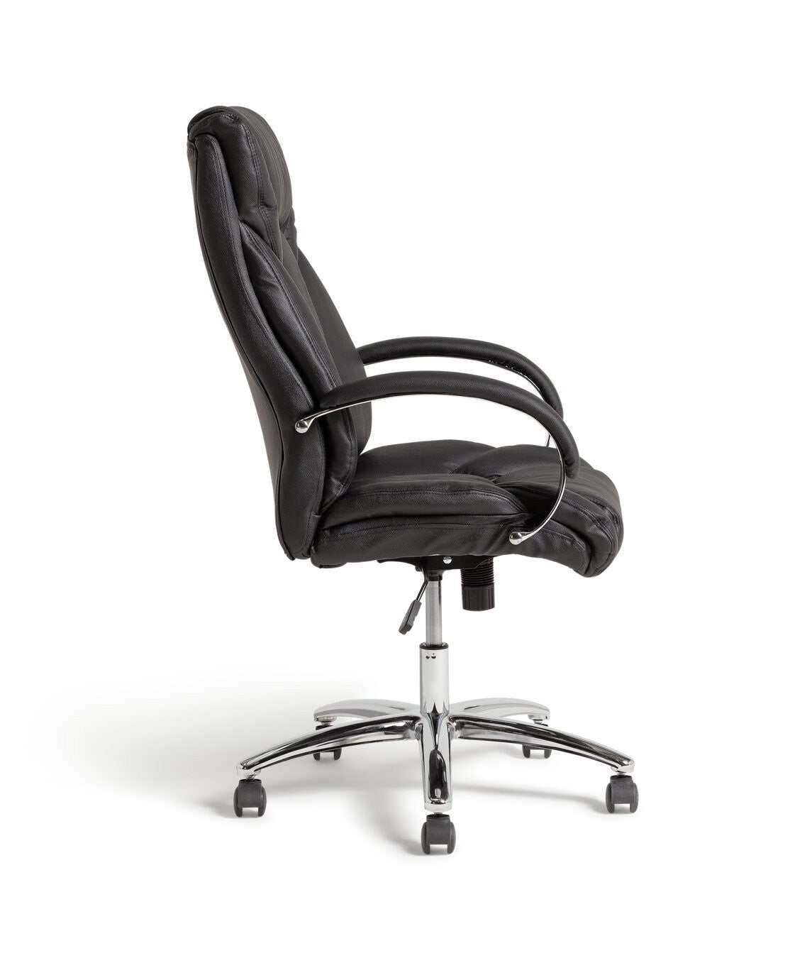Habitat Leather Faced Office Chair - Black