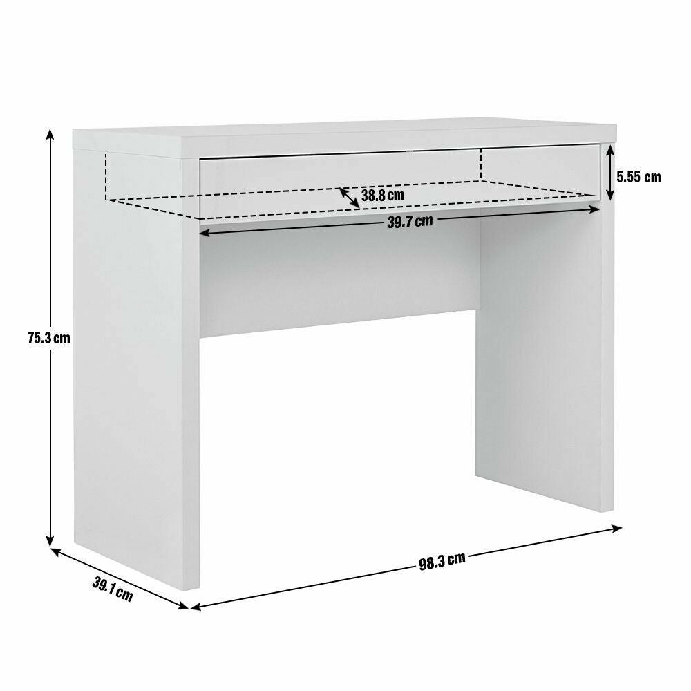 Habitat Jenson Dressing Table Desk - White Gloss