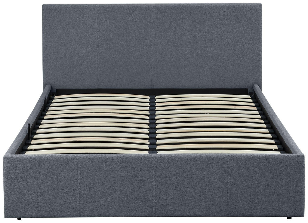 Home Heathdon Small Double Ottoman Bed Frame- Grey | Lift-up bed frame grey