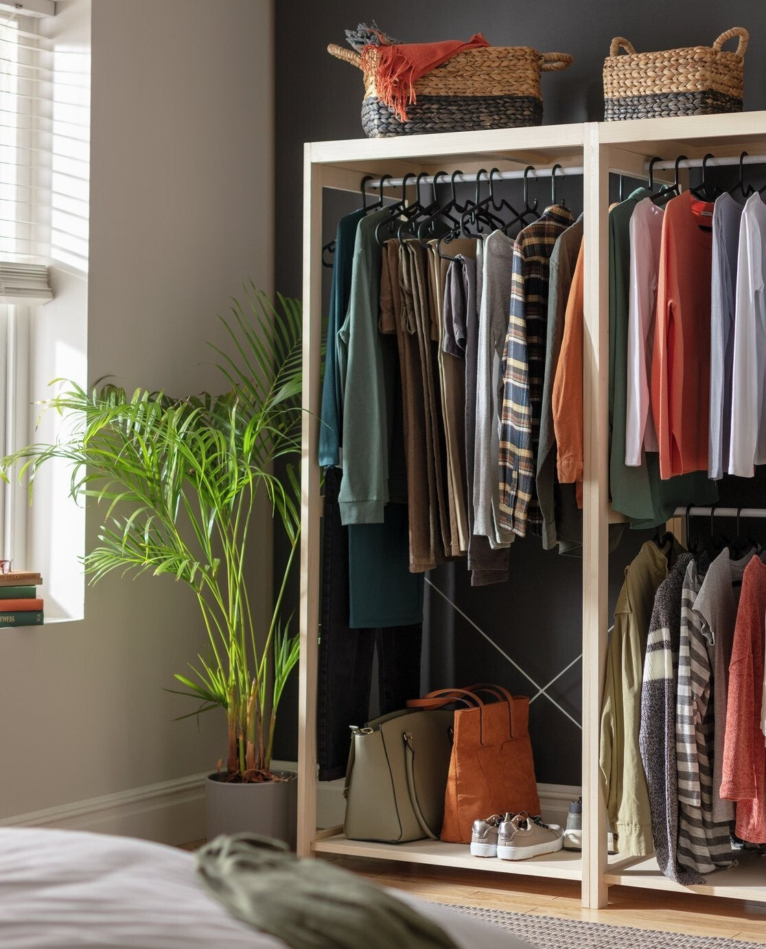 Habitat Flicka Open Single Rail Wardrobe - Pine | Clothes Rack, Hanging Rail, Sl