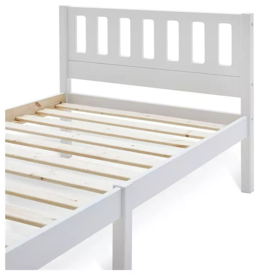 Habitat Ronnie Single Bed Frame - White | Sturdy Modern Bed Kids Teens Adults