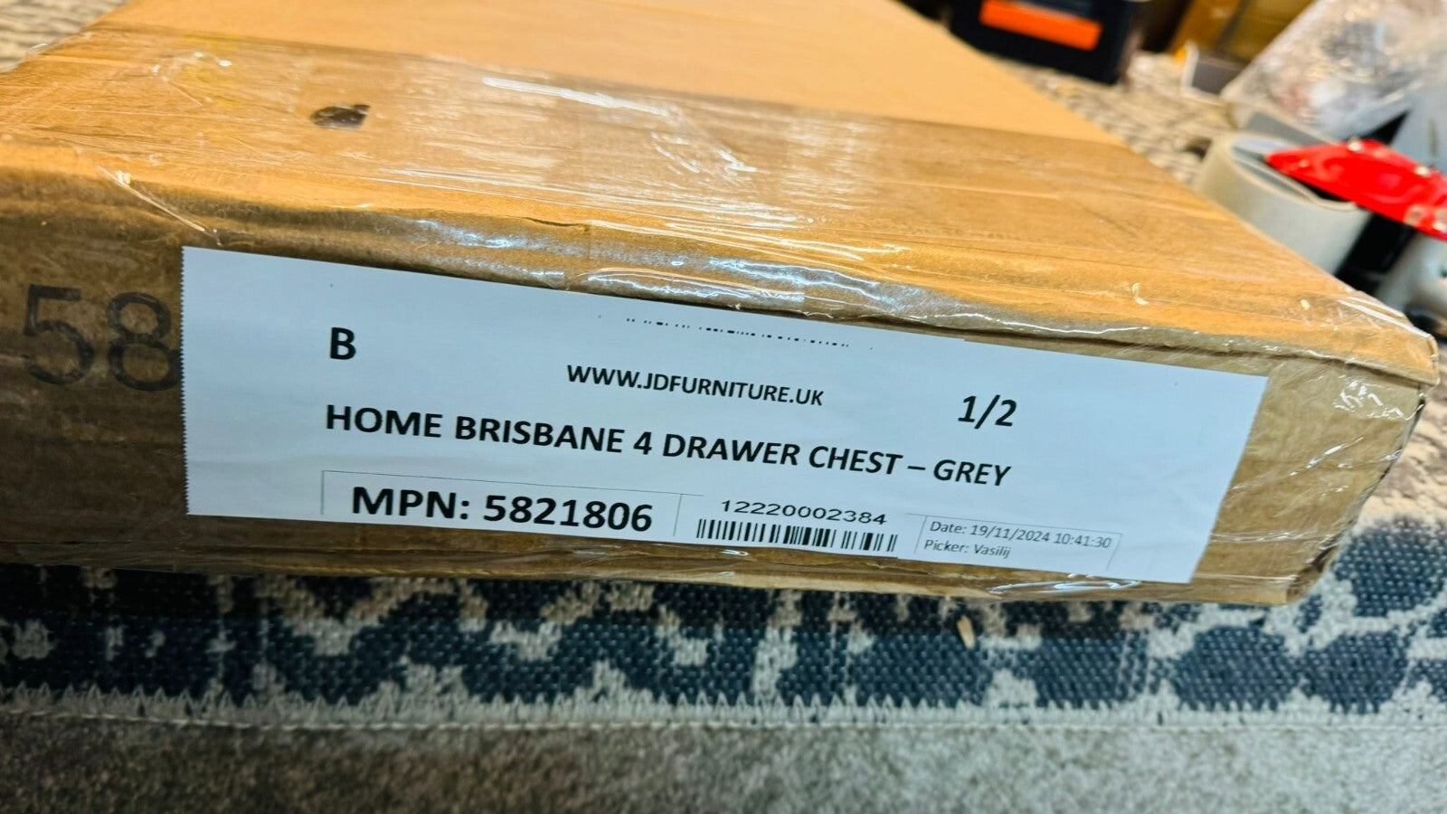 Brisbane 4 Drawer Chest â€“ Grey ( B Grade )