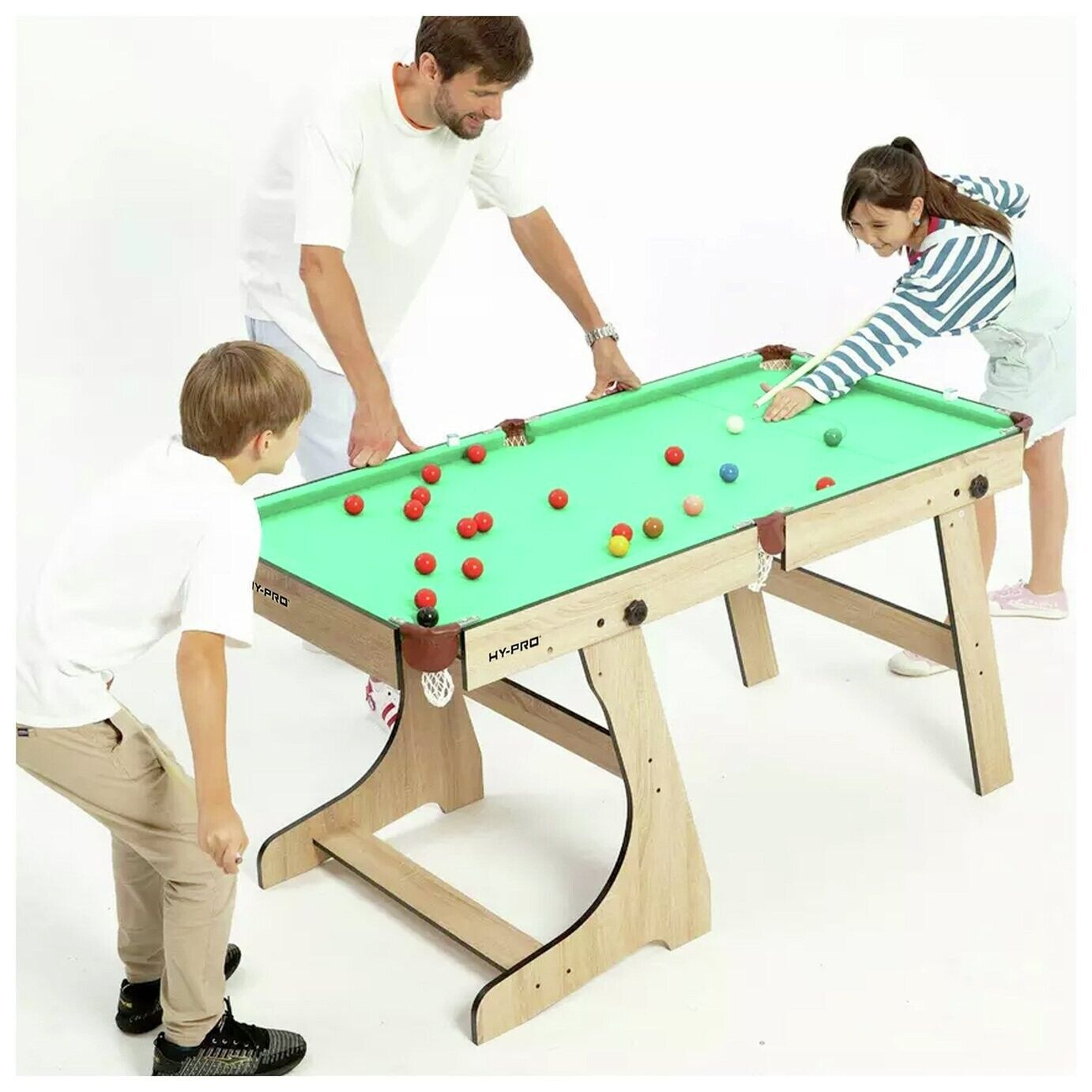 Hy-Pro 6ft Folding Snooker and Pool Table - Oak