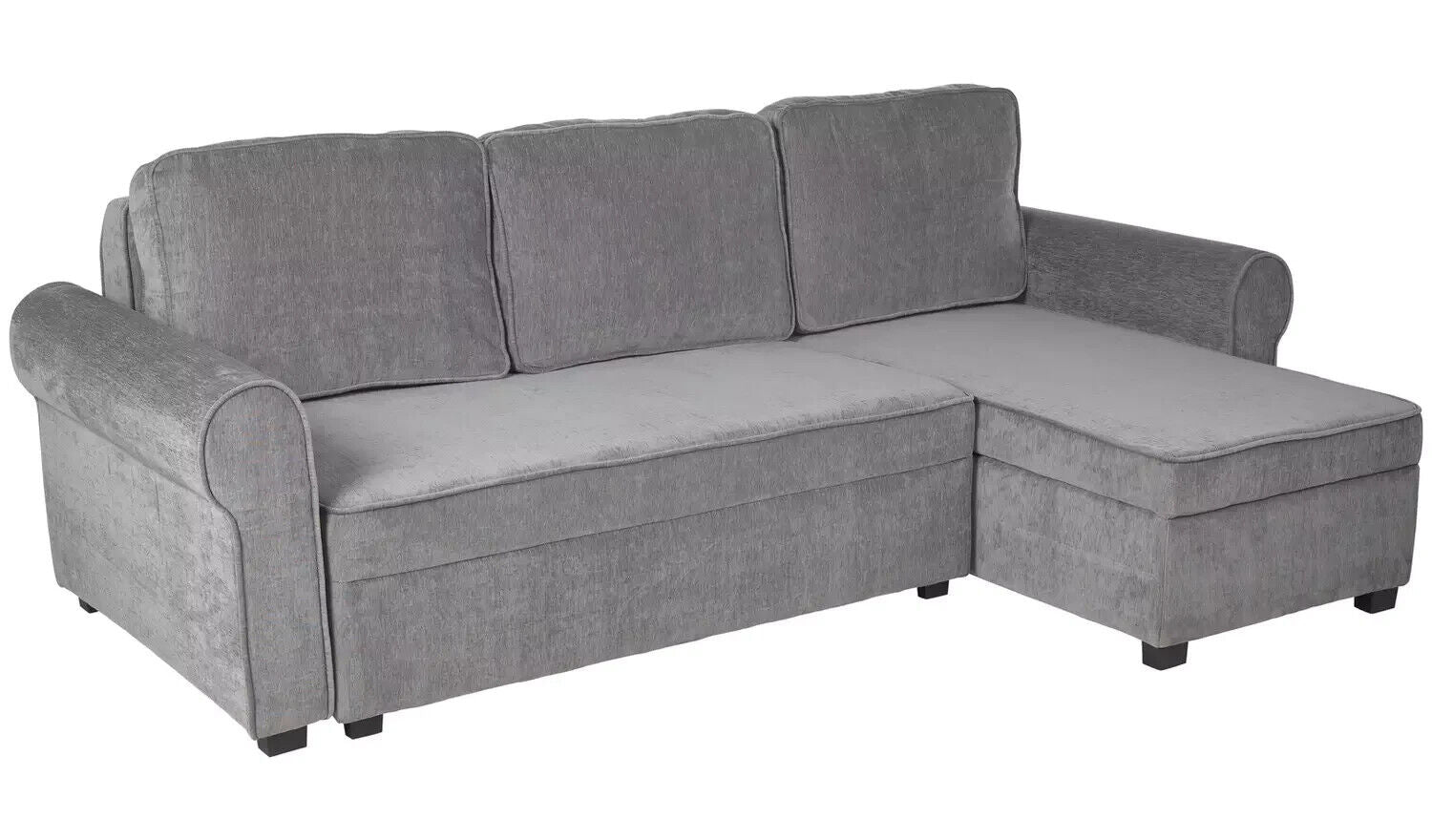 Addie Velvet Reversible Storage Sofa Bed - Grey