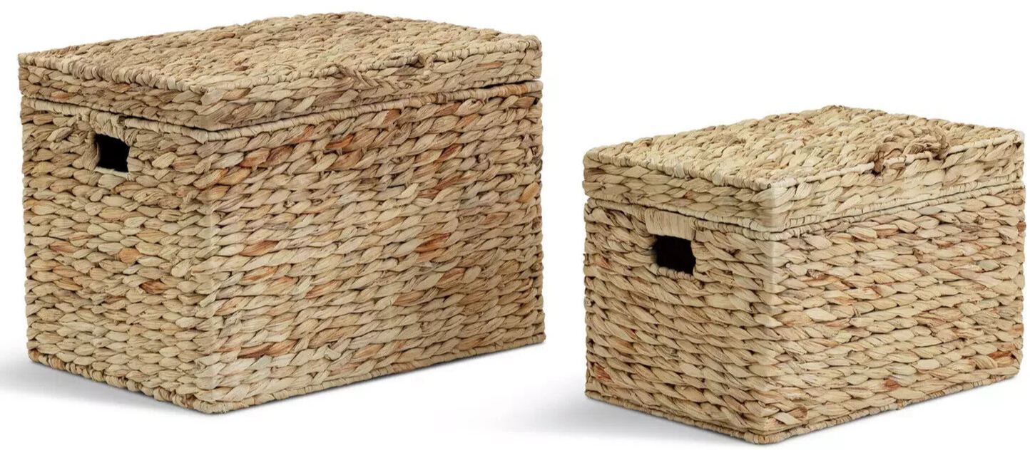 Habitat Set of 2 Woven Storage Baskets - Natural | Handmade from Hyacinth Box