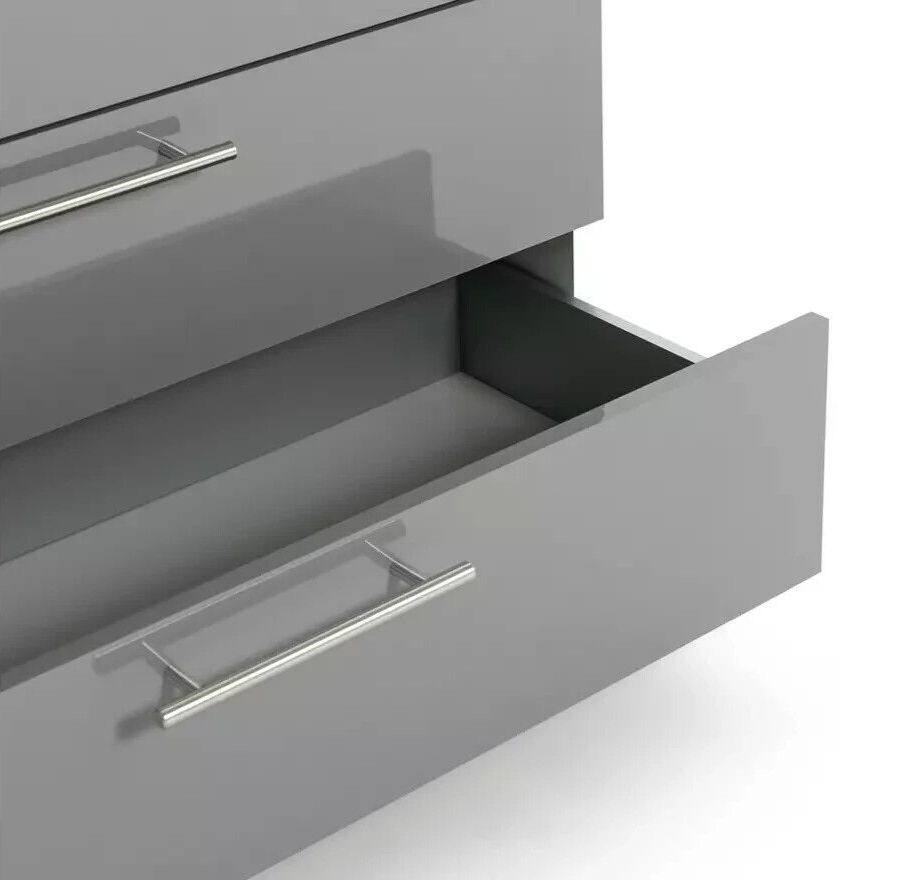 Habitat Munich 4 Drawer Chest - Grey Gloss