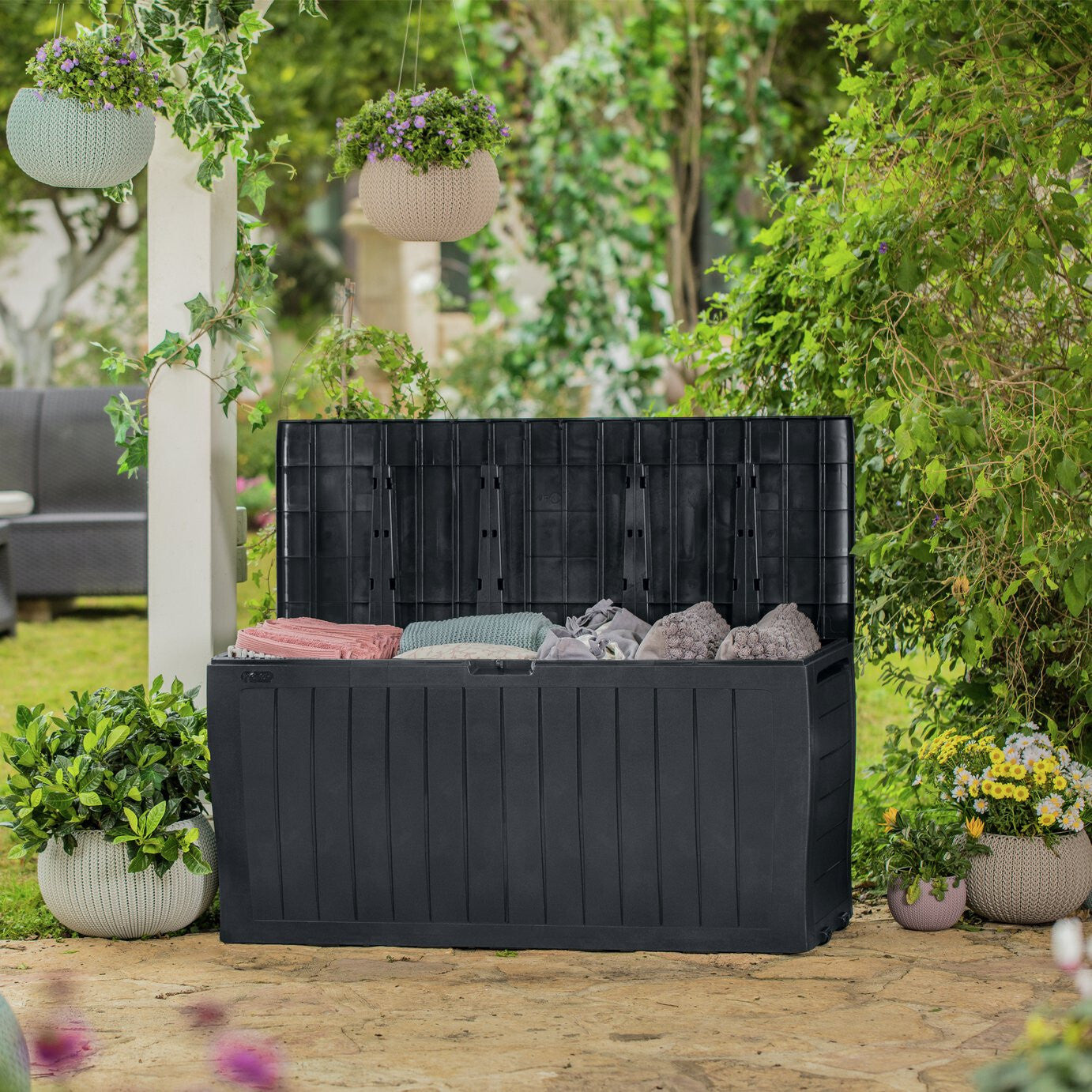 Keter Marvel Plus 270L Garden Storage Box - Grey | Outdoor Storage
