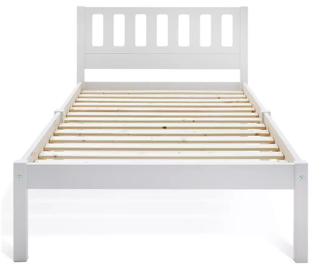Habitat Ronnie Single Bed Frame - White | Sturdy Modern Bed Kids Teens Adults