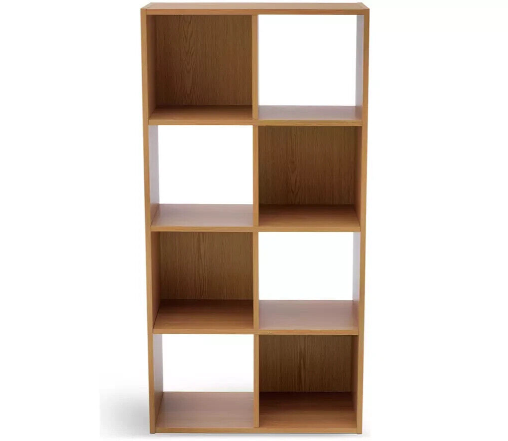 Home Squares 8 Cube Storage Unit - Oak Effect | Oak Effect Cube Shelf Organizer