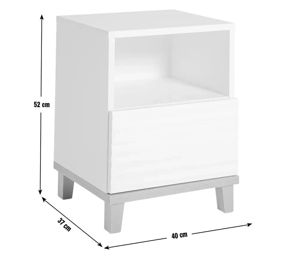 Habitat Cleo 1 Drawer Bedside Table - White
