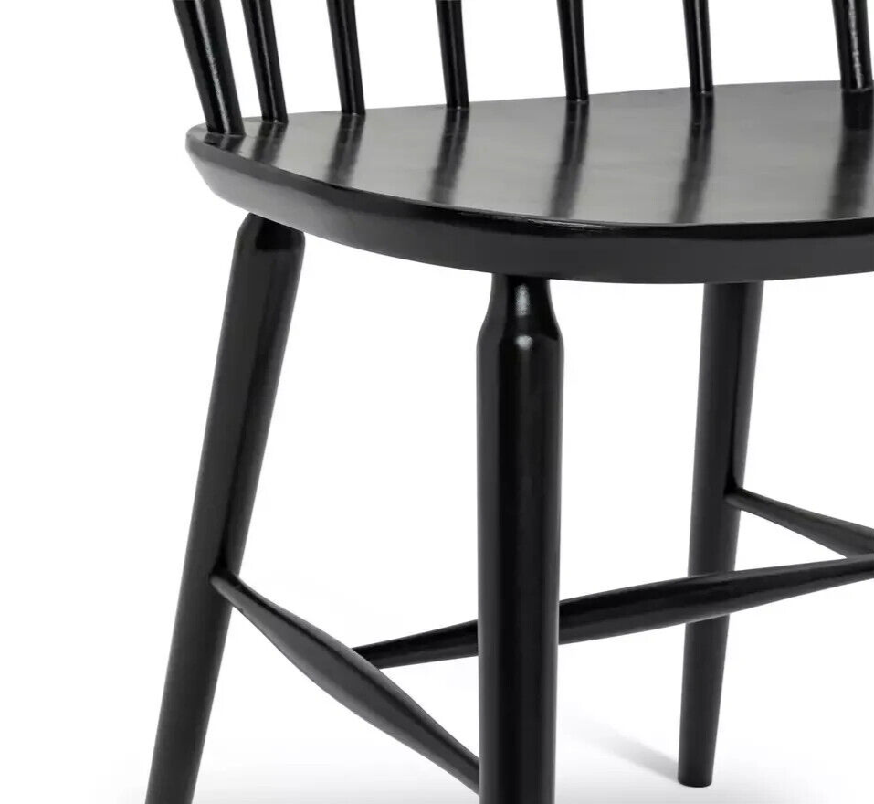 Habitat Talia Pair of Solid Wood Dining Chairs - Black