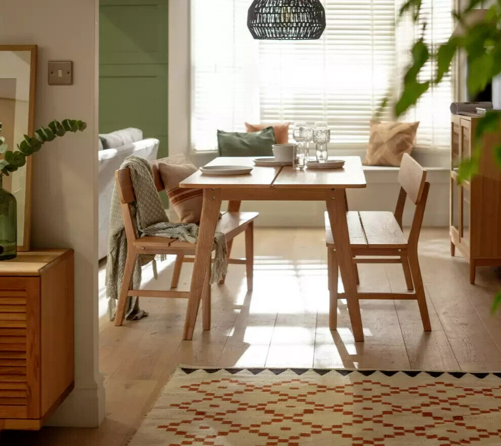 Habitat Nel Wood Veneer Dining Bench - Black | Modern Dining Bench Wood Veneer