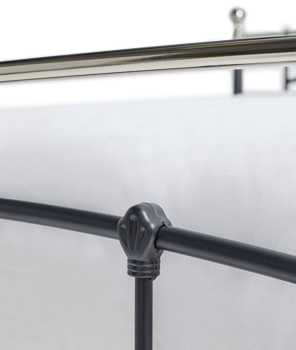 Yani Small Double Metal Bed Frame - Black | Classic Curved Design