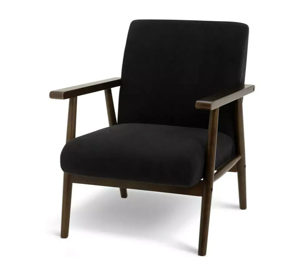 Watson Self Assembly Wood Accent Chair -Dark Grey
