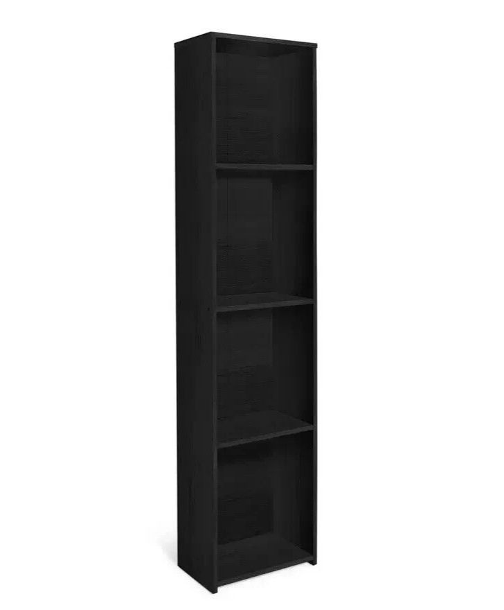 Malibu Narrow Wood Effect Bookcase - Black