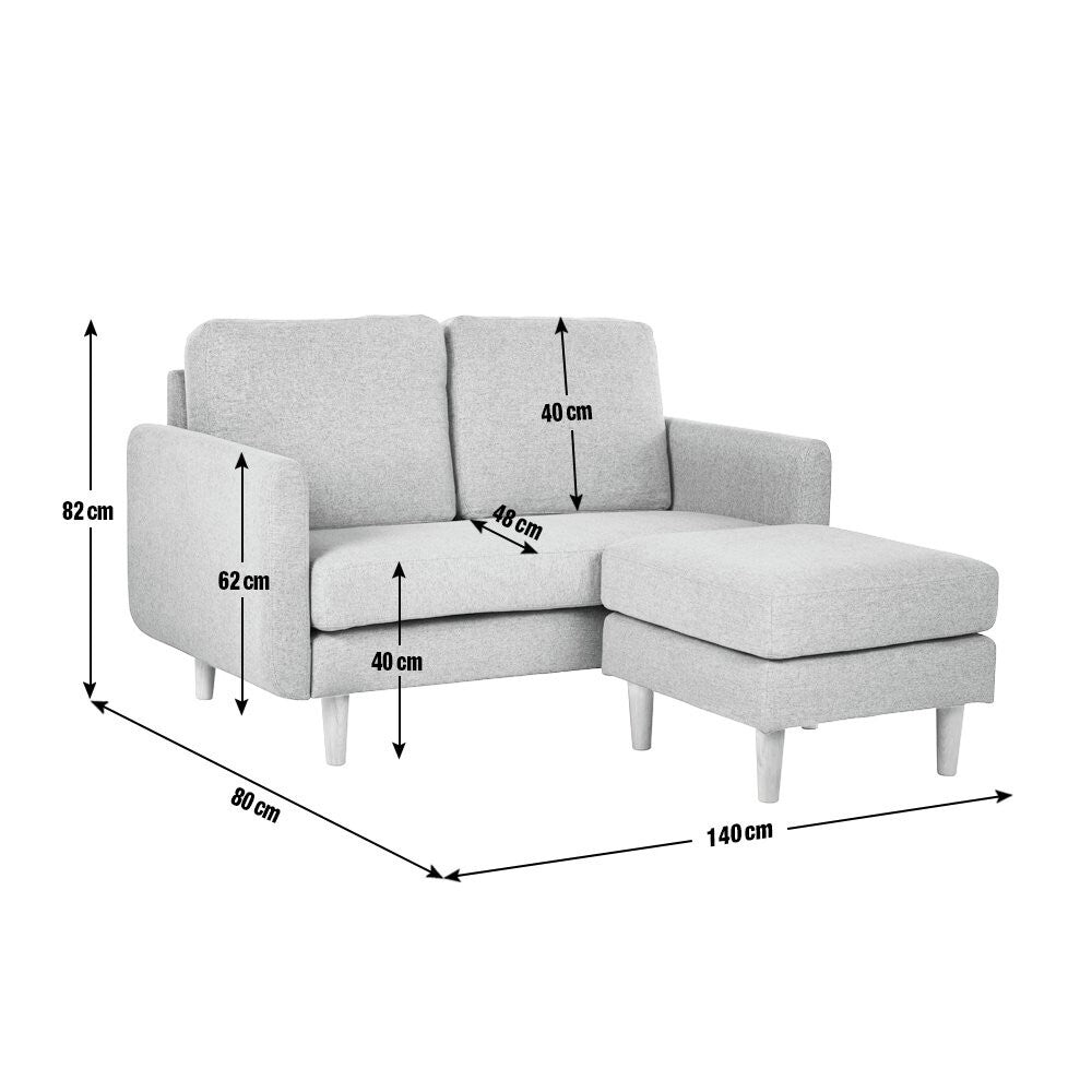 Habitat Remi Fabric 2 Seater Chaise Sofa in a box - Charcoal