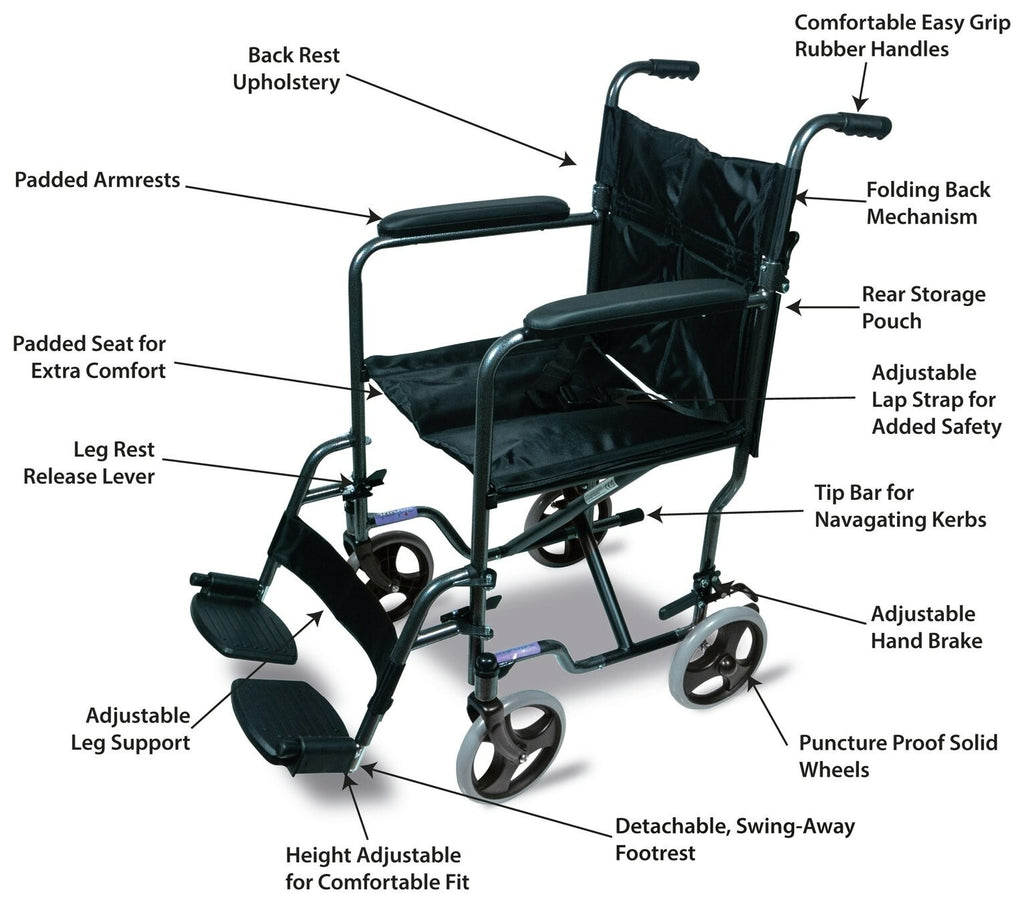 Aidapt Steel Compact Transport Wheelchair