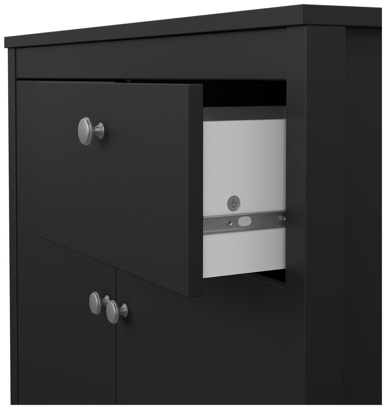 Tvilum Madrid 2 Door 1 Drawer Sideboard - Black