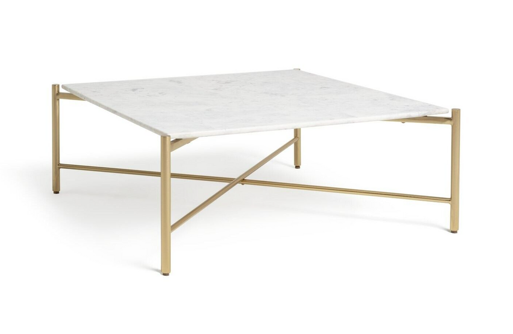 Habitat Elba Solid Marble Coffee Table - Brass