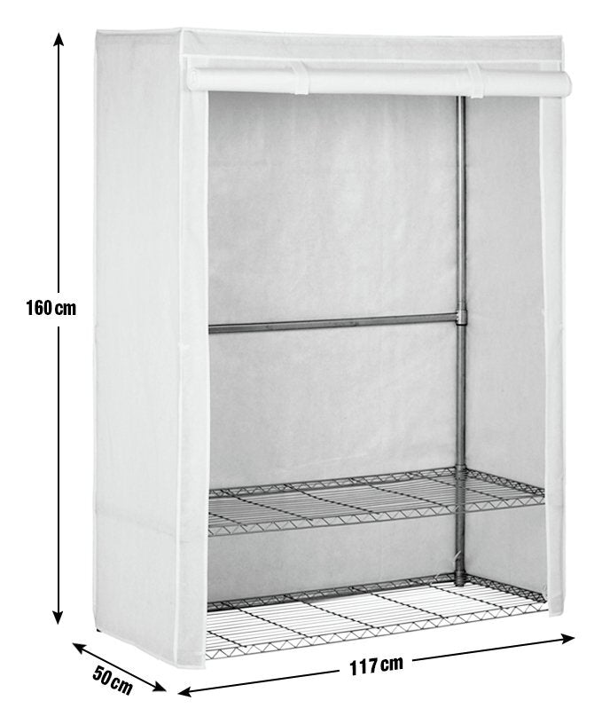 Home Double Heavy Duty Covered Rail - White | White Clothes Garment Storage Rail