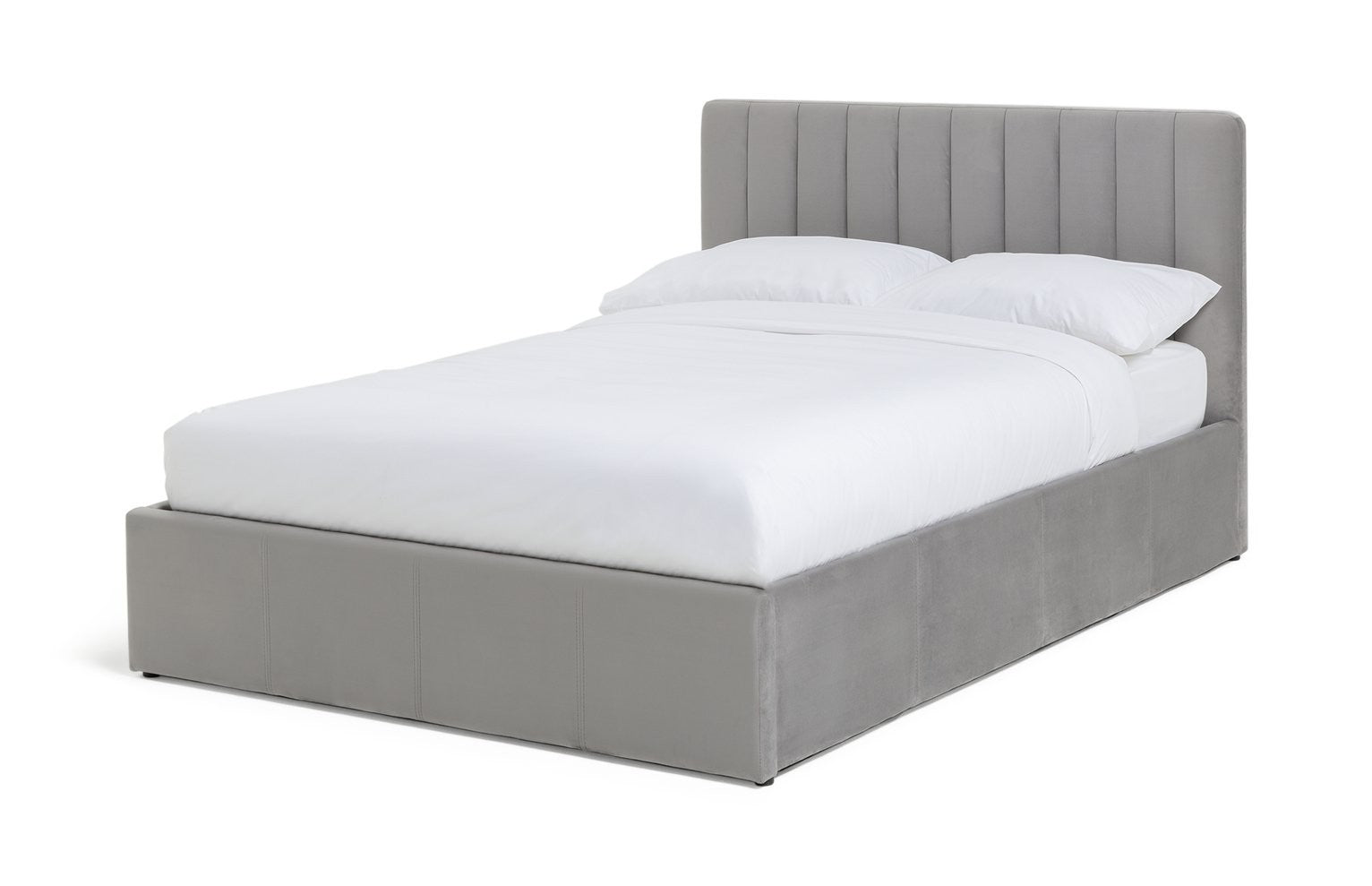 Home Pandora Double End Lift Ottoman Bed - Grey | double bed with storage