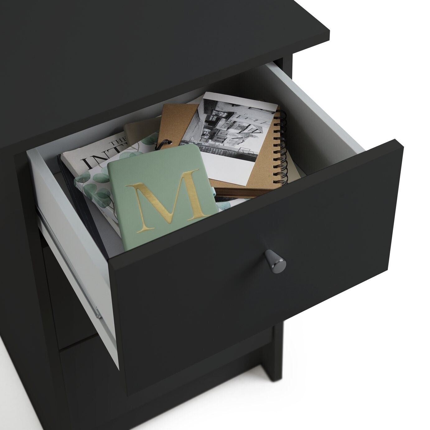 Malibu 3 Drawer Office Desk - Black ( B Grade )