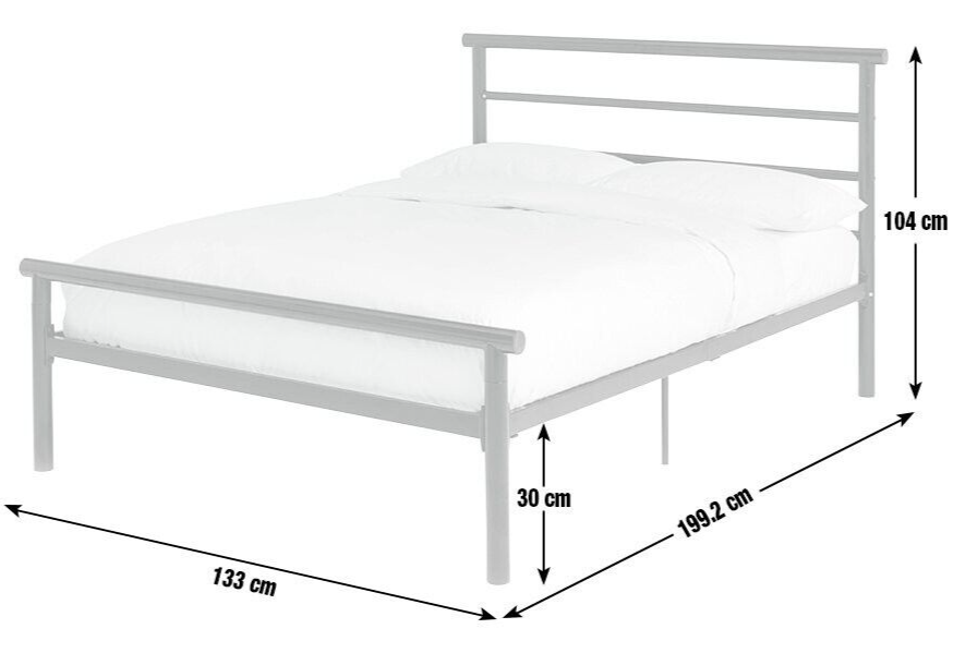 Avalon Small Double Metal Bed Frame - White