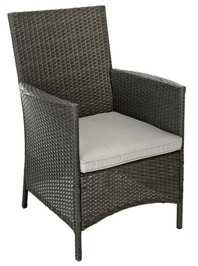 Home 6 Seater Rattan Effect Garden Sofa Set- Dark Grey | Outdoor Patio Furniture