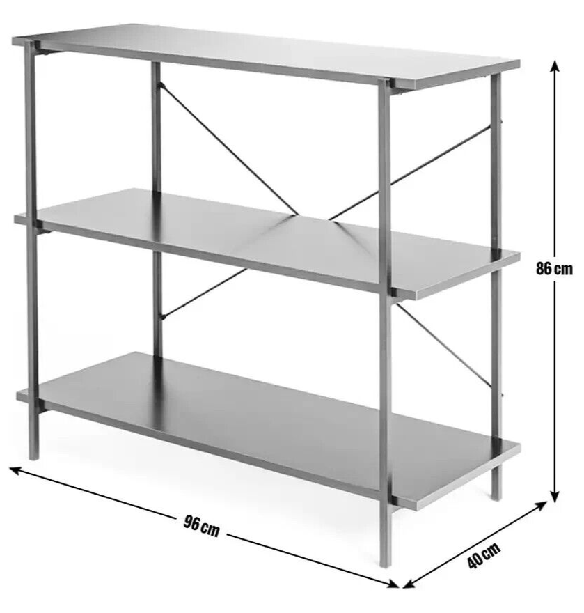 Habitat Huckley 3 Tier Steel Shelving Unit- Black