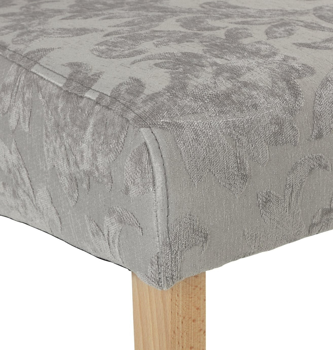 Pair of Skirted Dining Chairs - Damask Grey