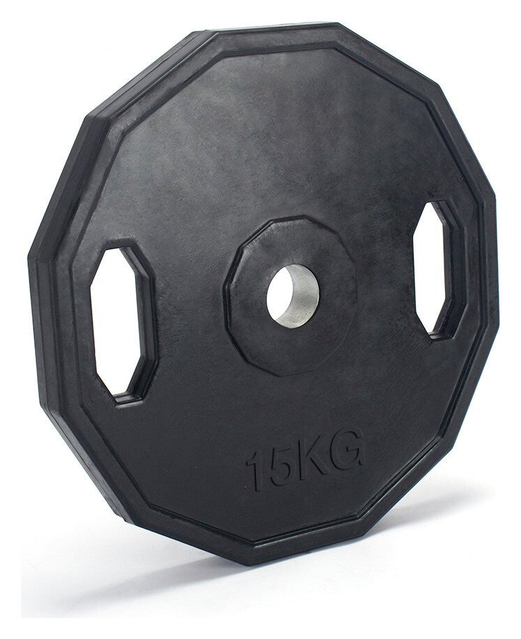 Pro Fitness Olympic Rubber Weight Plates 2 x 15kg | Bumper Discs for Barbell
