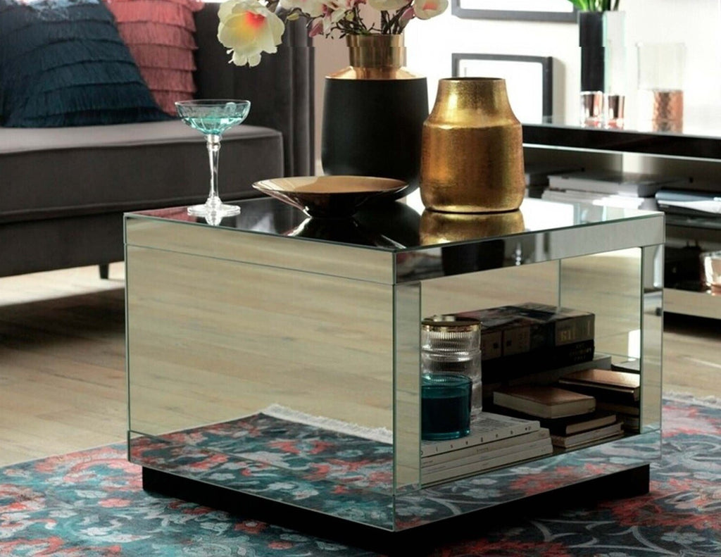 Habitat Sylvie Mirrored Coffee Table - White | Modern Living Room Furniture