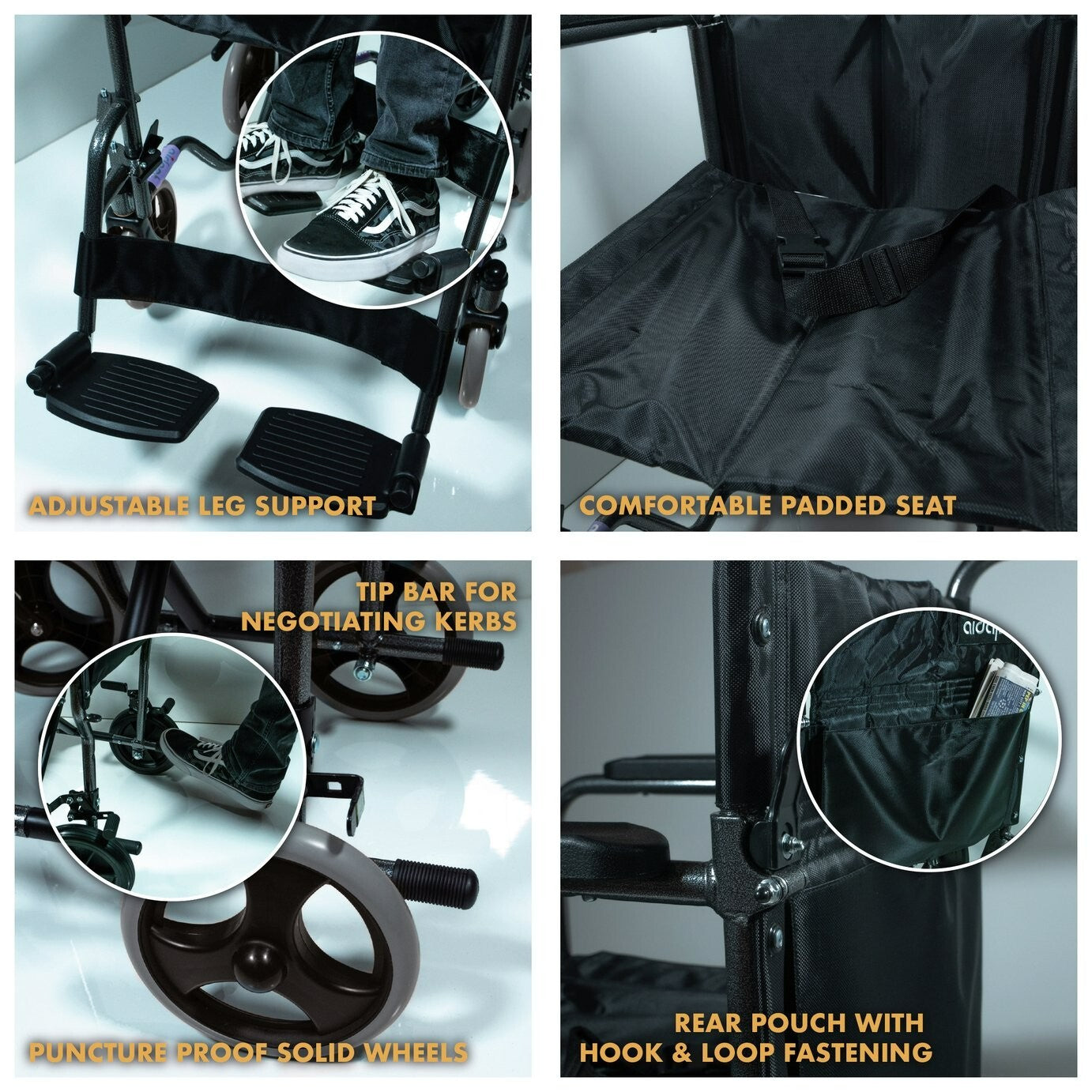 Aidapt Steel Compact Transport Wheelchair