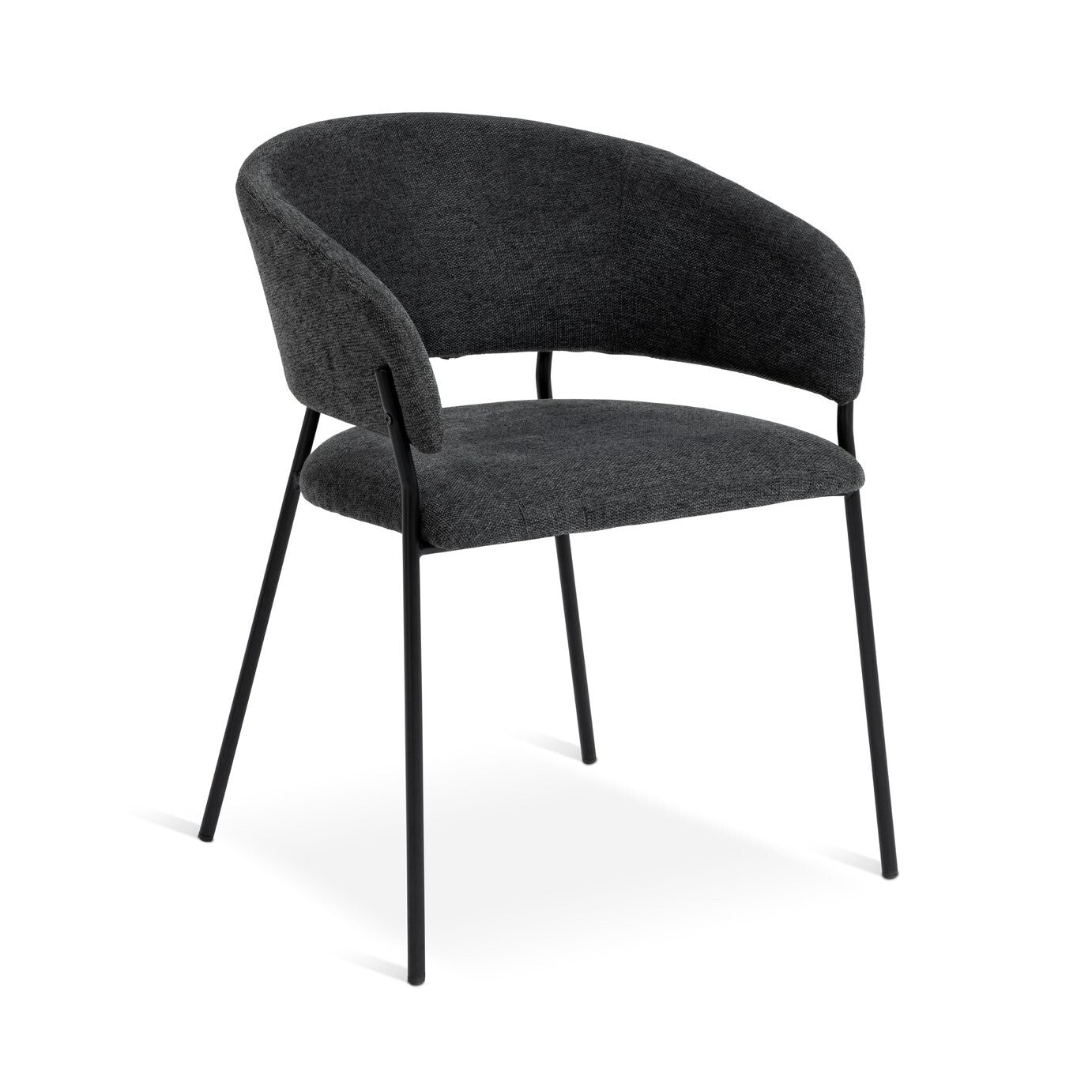 Habitat Sawyer Pair of Fabric Dining Chairs - Charcoal