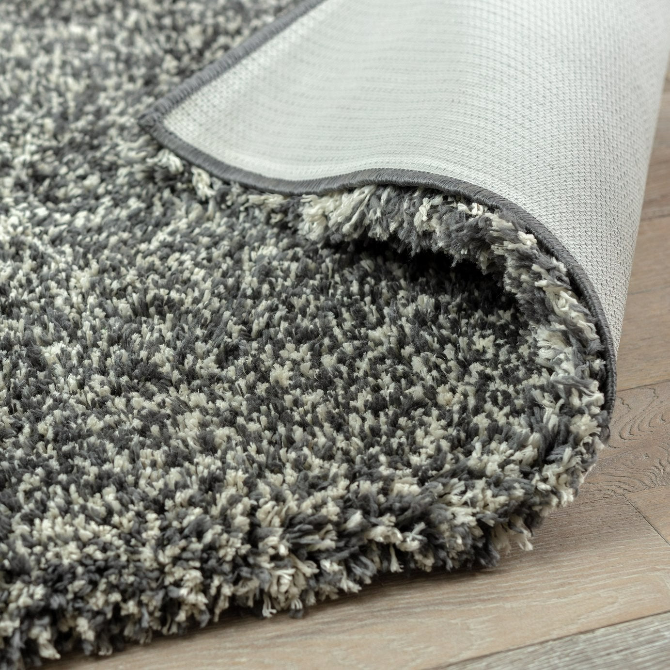 Cosy Grey Marl Shaggy Rug - 230x160cm | Large Grey Shaggy Carpet