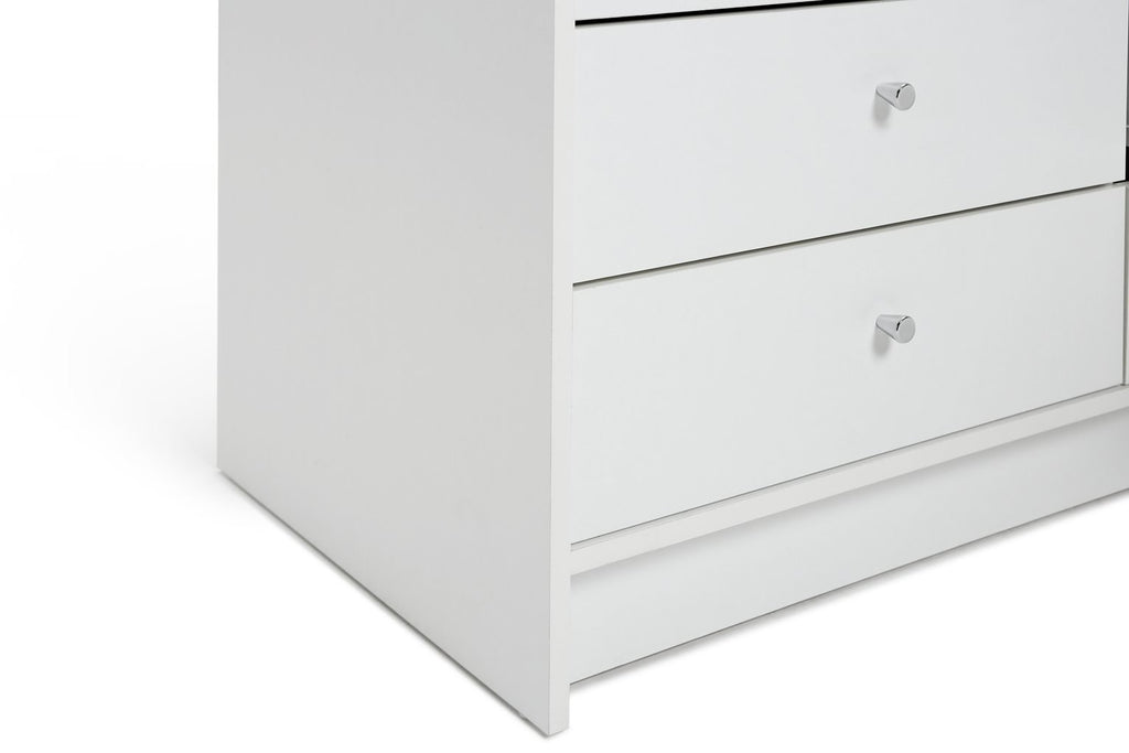 Home Malibu 3 Door 4 Drawer Mirror Wardrobe - White | wardrobe with mirror