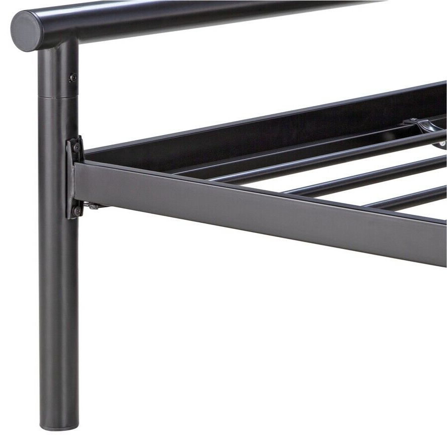 Home Avalon Double Metal Bed Frame - Black | Sturdy Durable 4FT6 Bed Frame