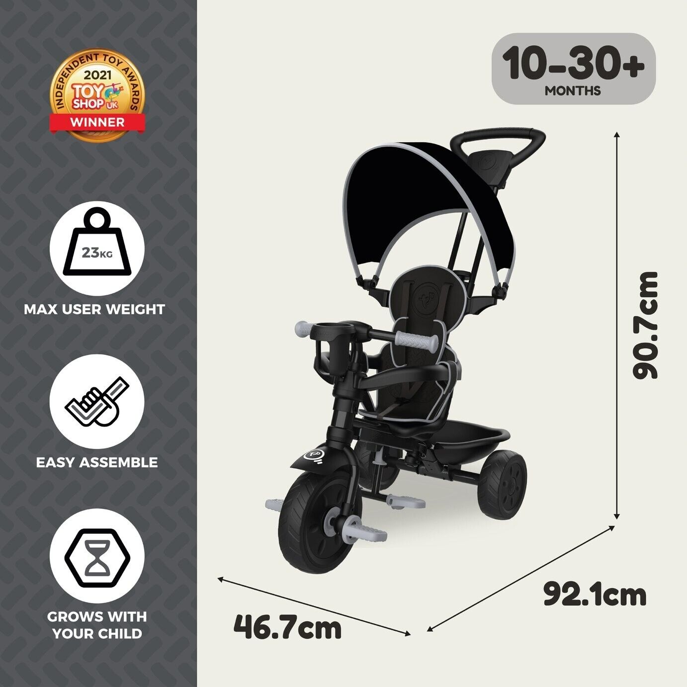 TP Toys 4 in 1 Trike - Grey Storm ( B Grade 29705 )