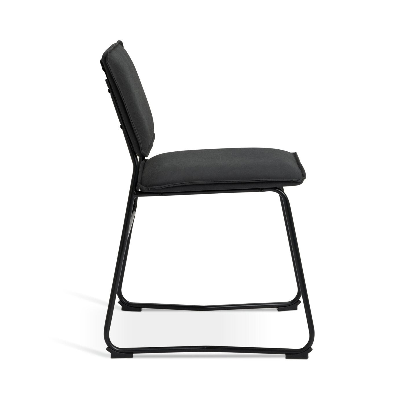 Habitat Loft Living Pair of Faux Leather Dining Chairs-Black