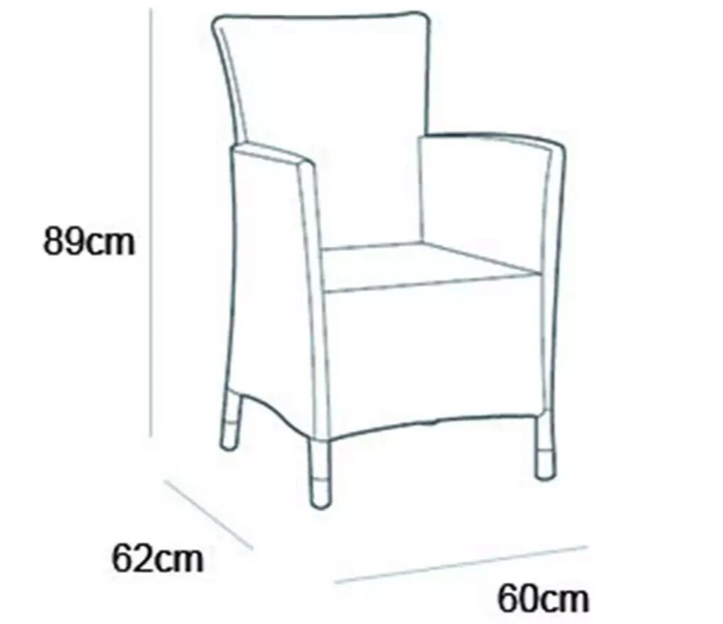 Keter Iowa 2 Seater Rattan Effect Garden Bistro Set-Graphite
