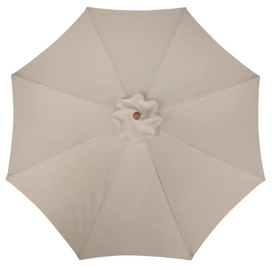 Home 2.7m Water Repellent Garden Parasol - Cream | Outdoor Patio Shade Umbrella